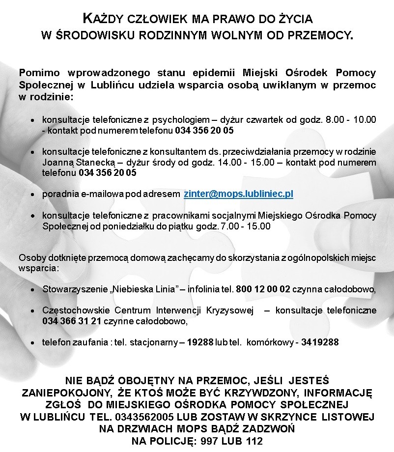 KAŻDY CZŁOWIEK MA PRAWO DO ŻYCIA